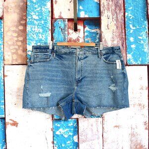 Women's Old Navy High-Rise O.G. Straight Ripped Cut-Off Jean Shorts SIZE 18